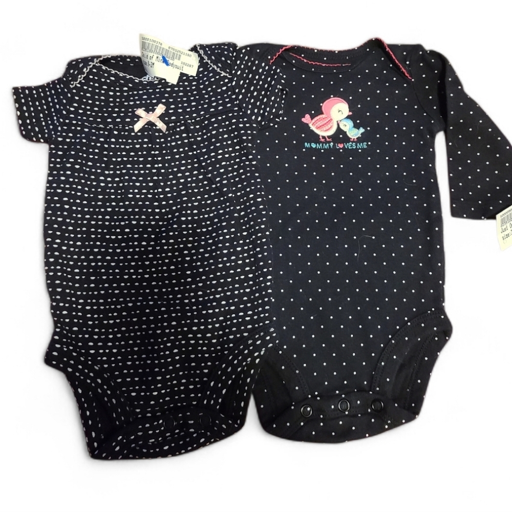 Carter's Just One You And Child‎ Of Mine Onesies Set Of Two Sz 0-3 Mos